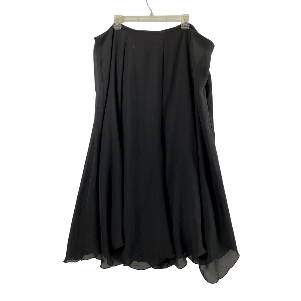 Cato Midi Skirt Womens 26/28 Black Flowy Chiffon Layered Whimsygoth Office Party
